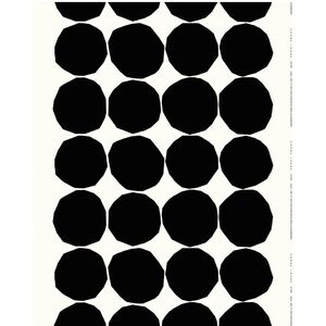 Classic Marimekko Black and White Kivet King size flat SHEET in 100% cotton.